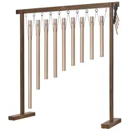 Sonic Energy 9-piece Sound Bath Tube Chime Solfeggio Set, Champagne gold