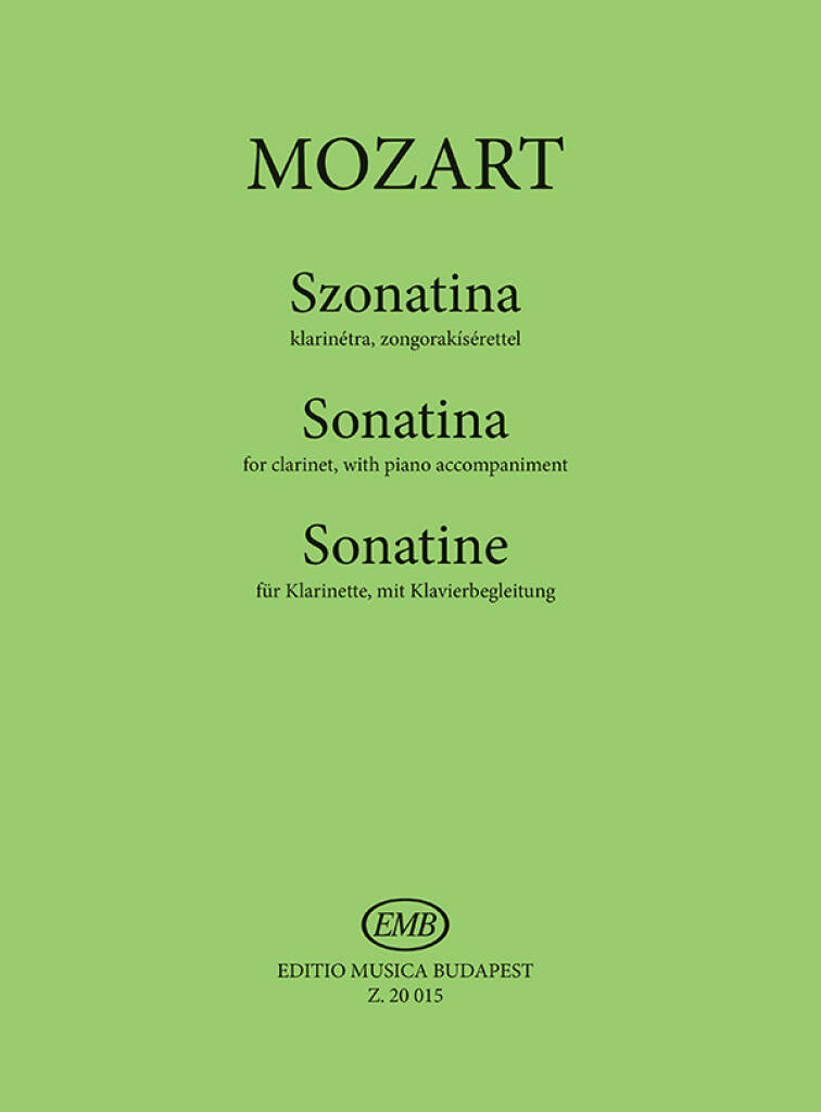 Mozart: Sonatina for clarinet, with piano acc.