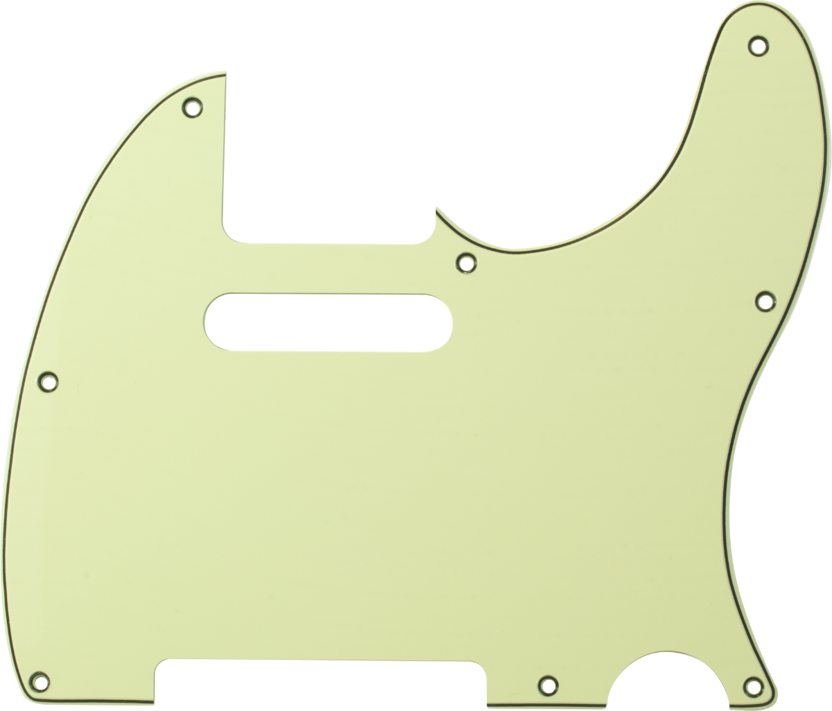 Pickguard - Tele® style, 3-Ply, 8 Hole, Mint/Black/Mint