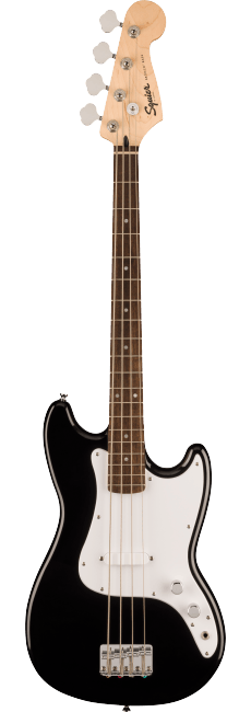 Squier Sonic Bronco Bass, LRL, WPG, Black - Shortscale