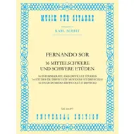 Fernando Sor: 16 Intermediate and Difficult Studies, gítar
