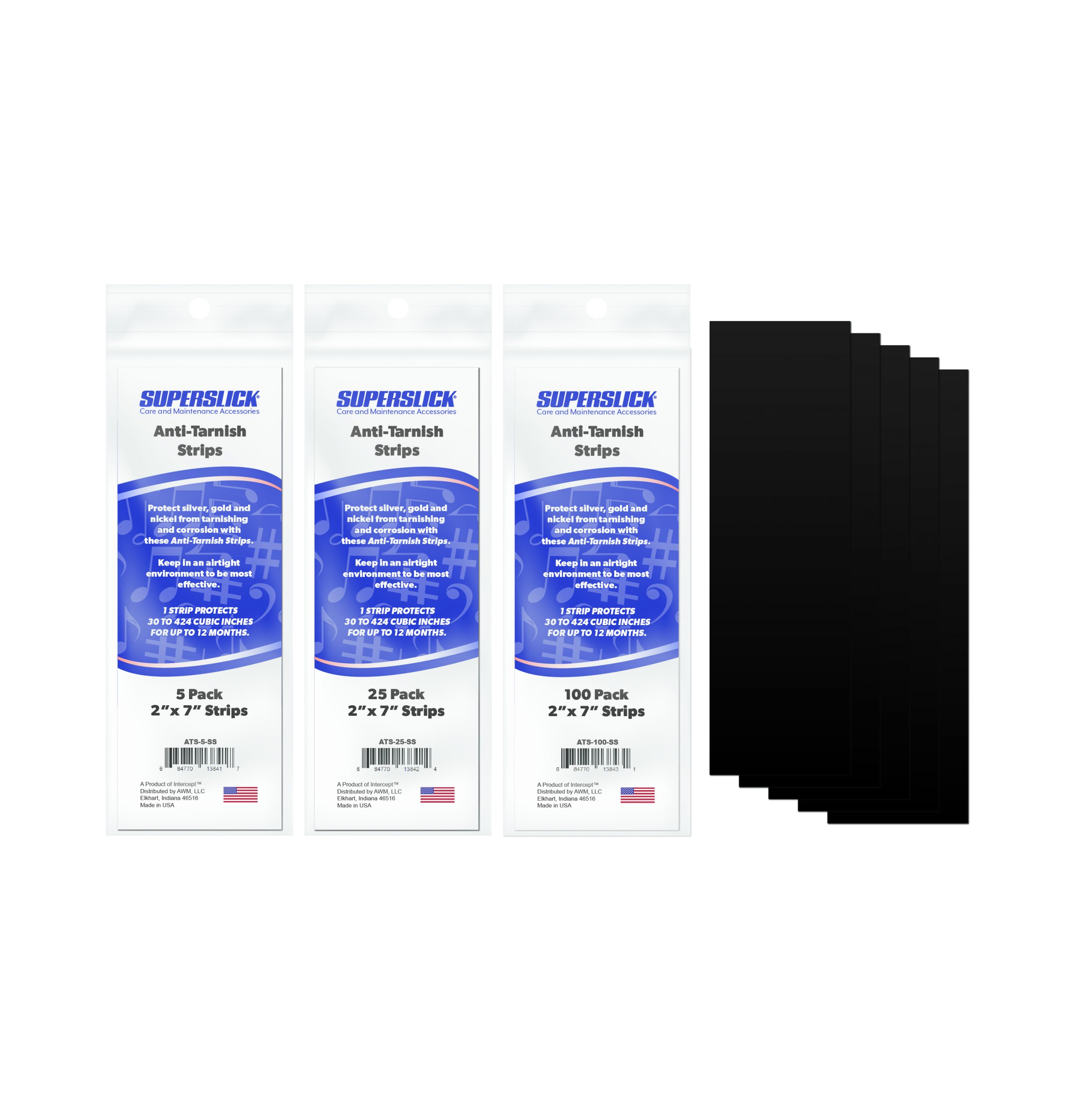 Superslick silfur-strimlar, 5 í pakka