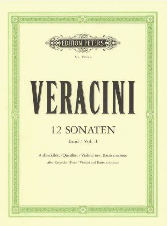 Veracini: 12 Sonatas Op.1 Vol.2, altblokkflauta og píanó