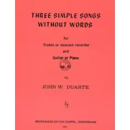 Duarte: Three Simple Songs Op.41, blokkflauta og píanó