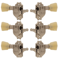 KLUSON Tuners, Revolution G Mount, Pearloid knob, 3 per side, Nickel