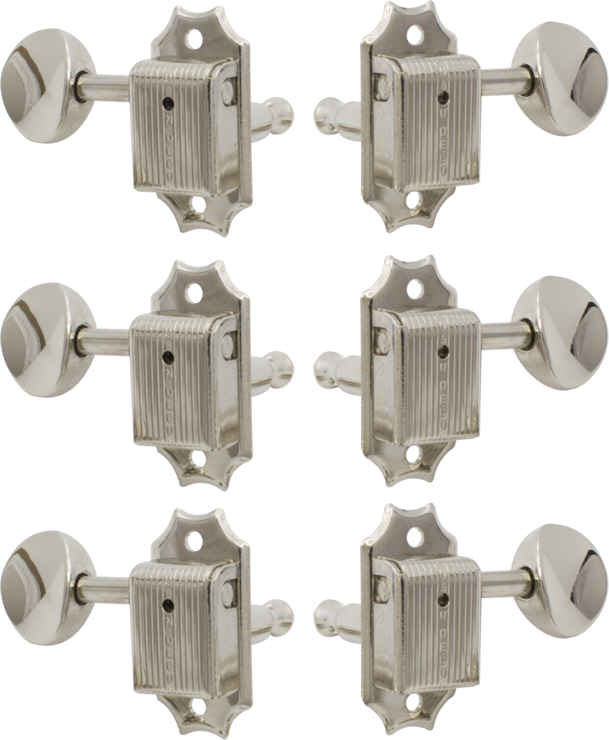 Tuners - Kluson, Oval, 3 per side, Nickel