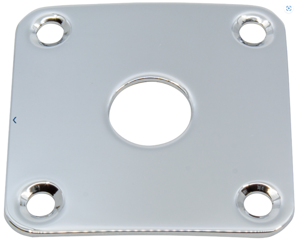 Jack plate - for Les Paul, plated brass, Nickel