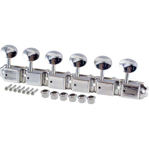 GROVER Tuners, Deluxe Guitar, Vintage, Nickel, 6 in line