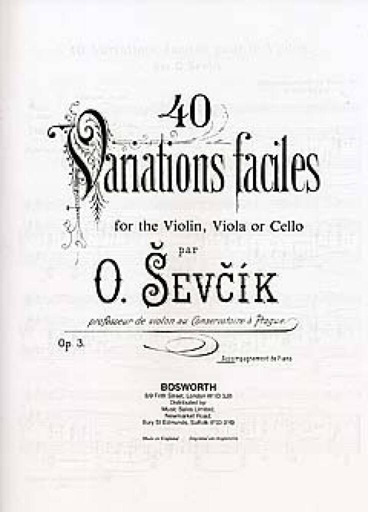 Sevcik: 40 Variations Op.3, píanóundirleikur