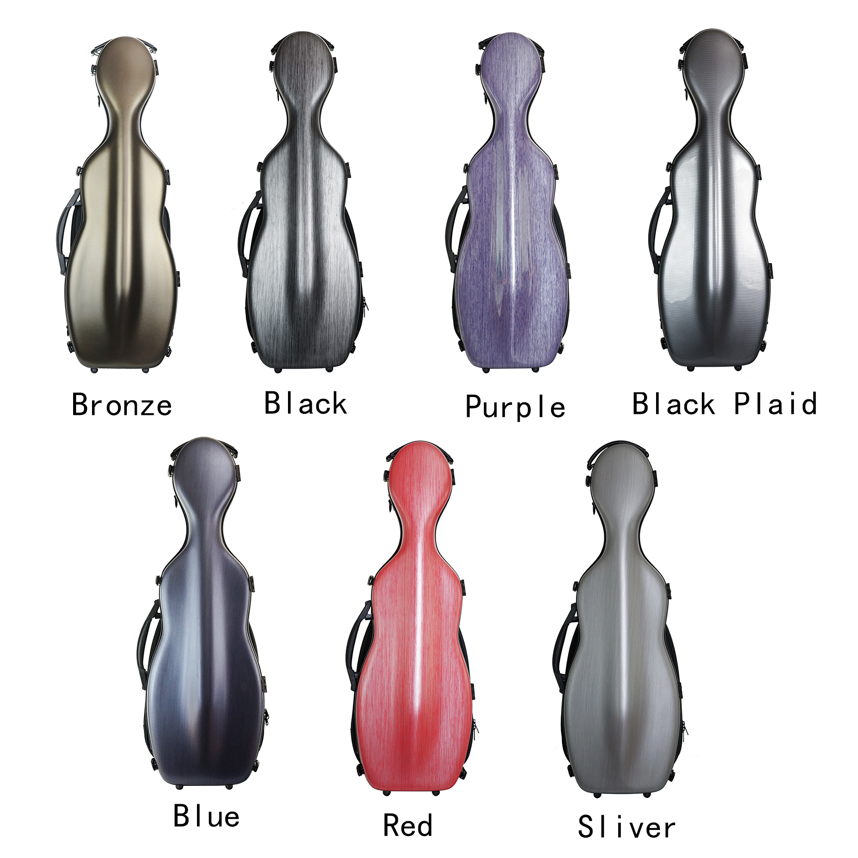 West Coast fiðlukassi 4/4 ,Brushed, Cello Shape, vínrauðurWest Coast fiðlukassi 4/4 ,Brushed, Cello Shape, vínrauður