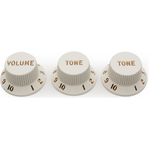 Knobs - Fender, Stratocaster, 1 Volume, 2 Tone, White