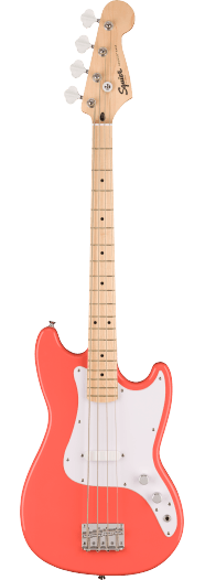 Squier Sonic Bronco Bass, LRL, WPG, - Shortscale, Tahitian Coral