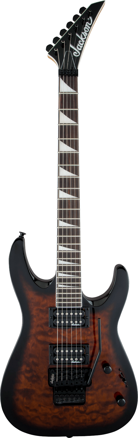 Jackson JS32Q Dinky rafmagnsgítar, Arch Top - Dark Sunburst