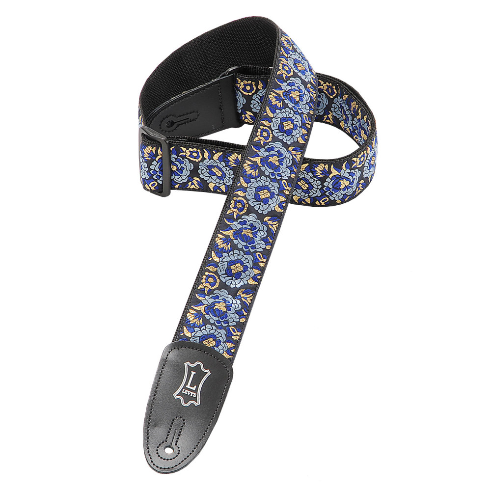 Levy's 2" Asian jacquard weave guitar strap, Navy Blue