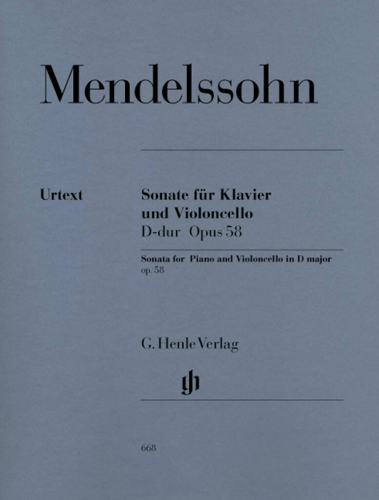 Mendelssohn: Sonata For Piano And Violoncello In D Op. 58