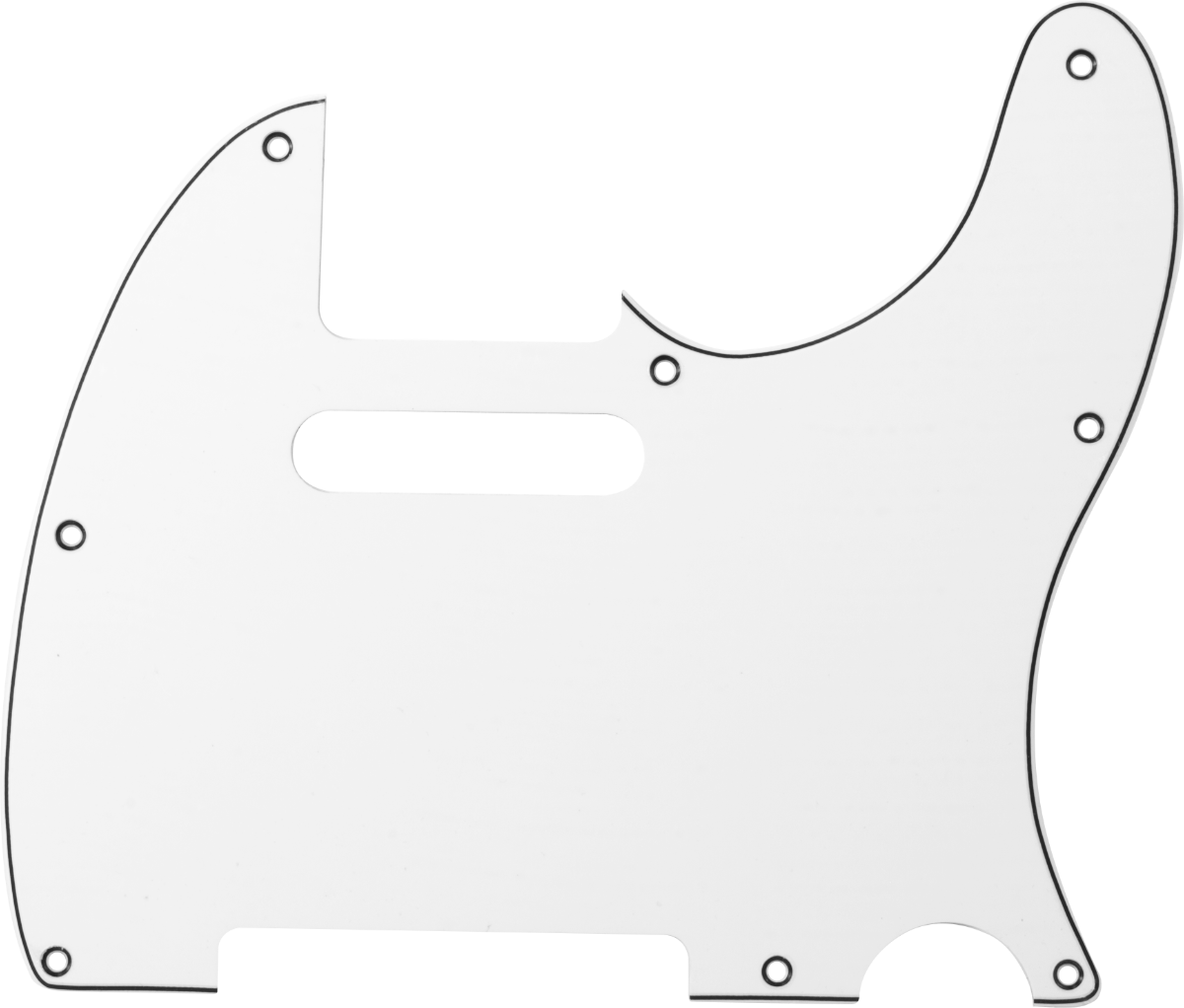 Pickguard - Tele® style, 3-Ply, 8 Hole, White/Black/White