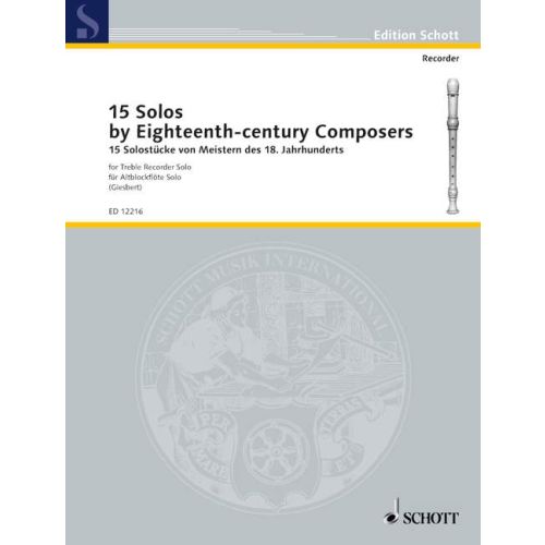 15 Solos by Eighteenth-century Composers, altblokkflauta og píanó