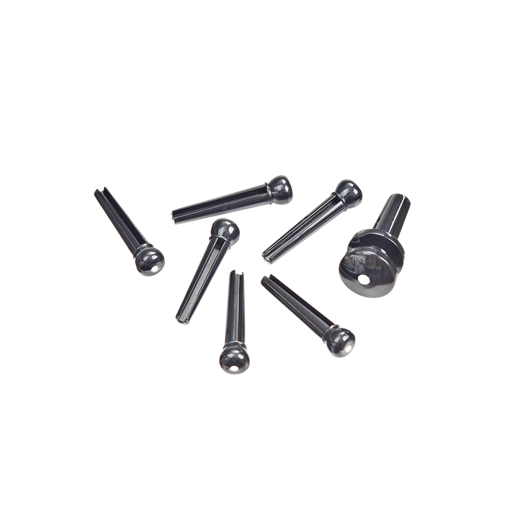 PW Plastic Bridge Pins and End pin, ebony