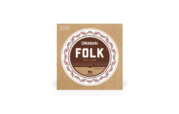 Daddario Silver-Wound/Clear Nylon Classical Guitar Strings, Ball End