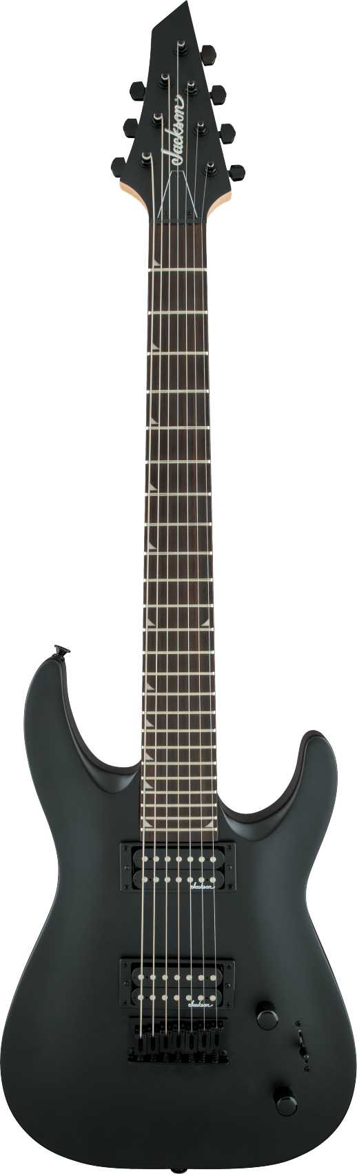 Jackson JS22-7-strengja gítar , Dinky, svartur