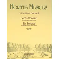 Barsanti: Sechs Sonaten, Book 1, altblokkflauta og píanó