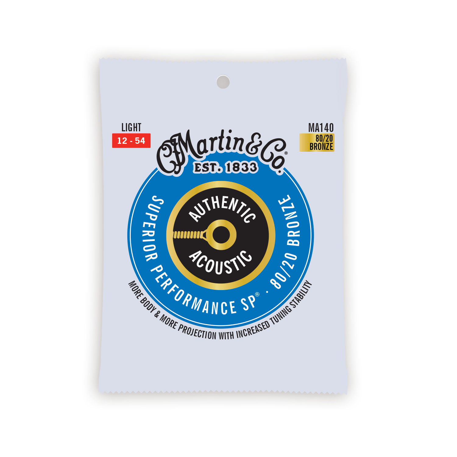 Martin MA140 gítarstrengir, 12-54, 80/20 Bronze