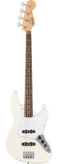 Fender Standard Jazz Bass, LRL, White Pickguard, Olympic White