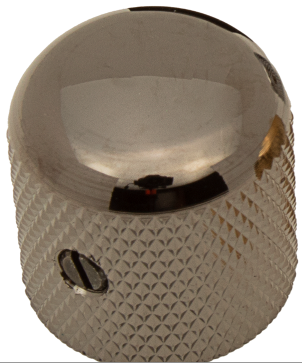 GOTOH Knob, Dome, set screw, knurled for grip, 1/4” Solid Shaft, Cosmo Black