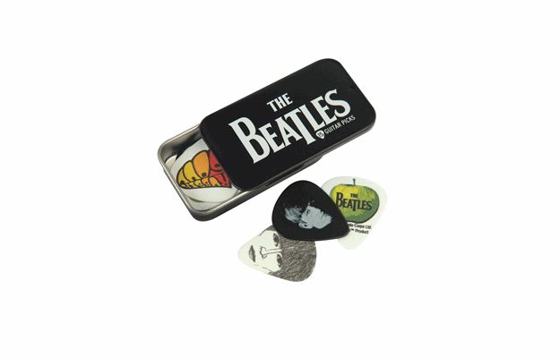 The Beatles Guitar Pick Tin - Logo - 15 stk