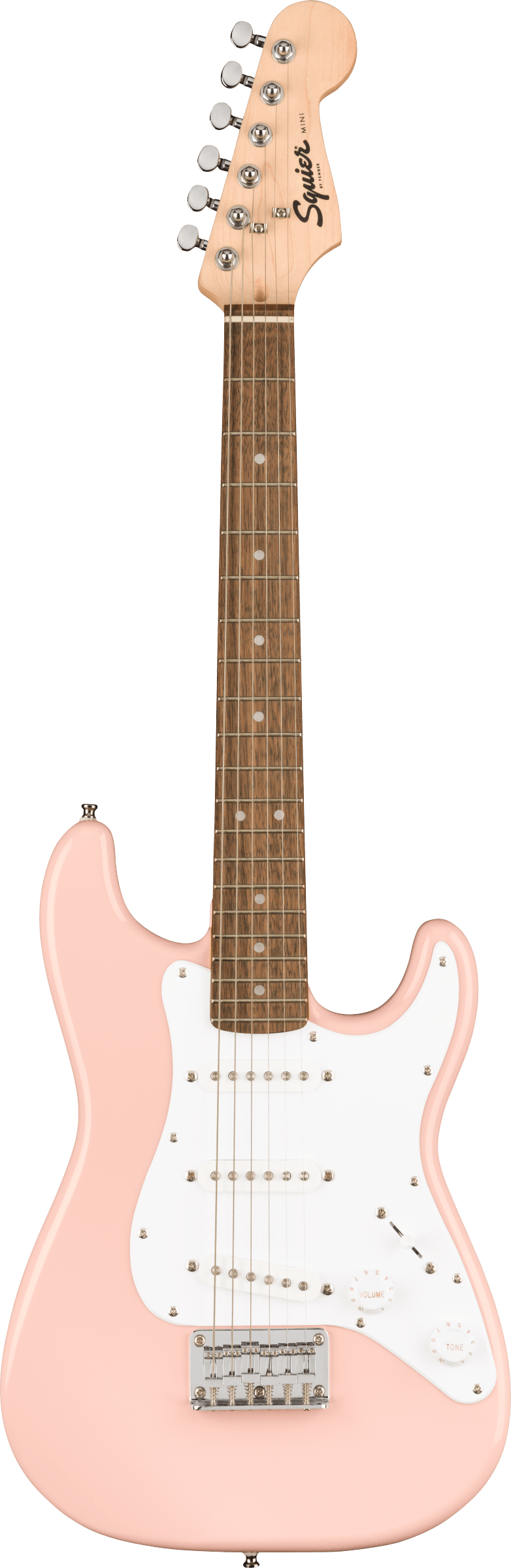 Squier Mini Stratocaster, LRL, WPG, Shell Pink