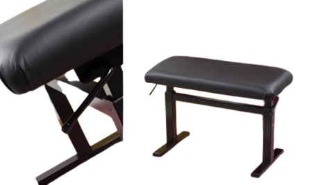 Hidrau BM-45H píanóbekkur, svartur með pumpu og svartri leðurlíkissetu