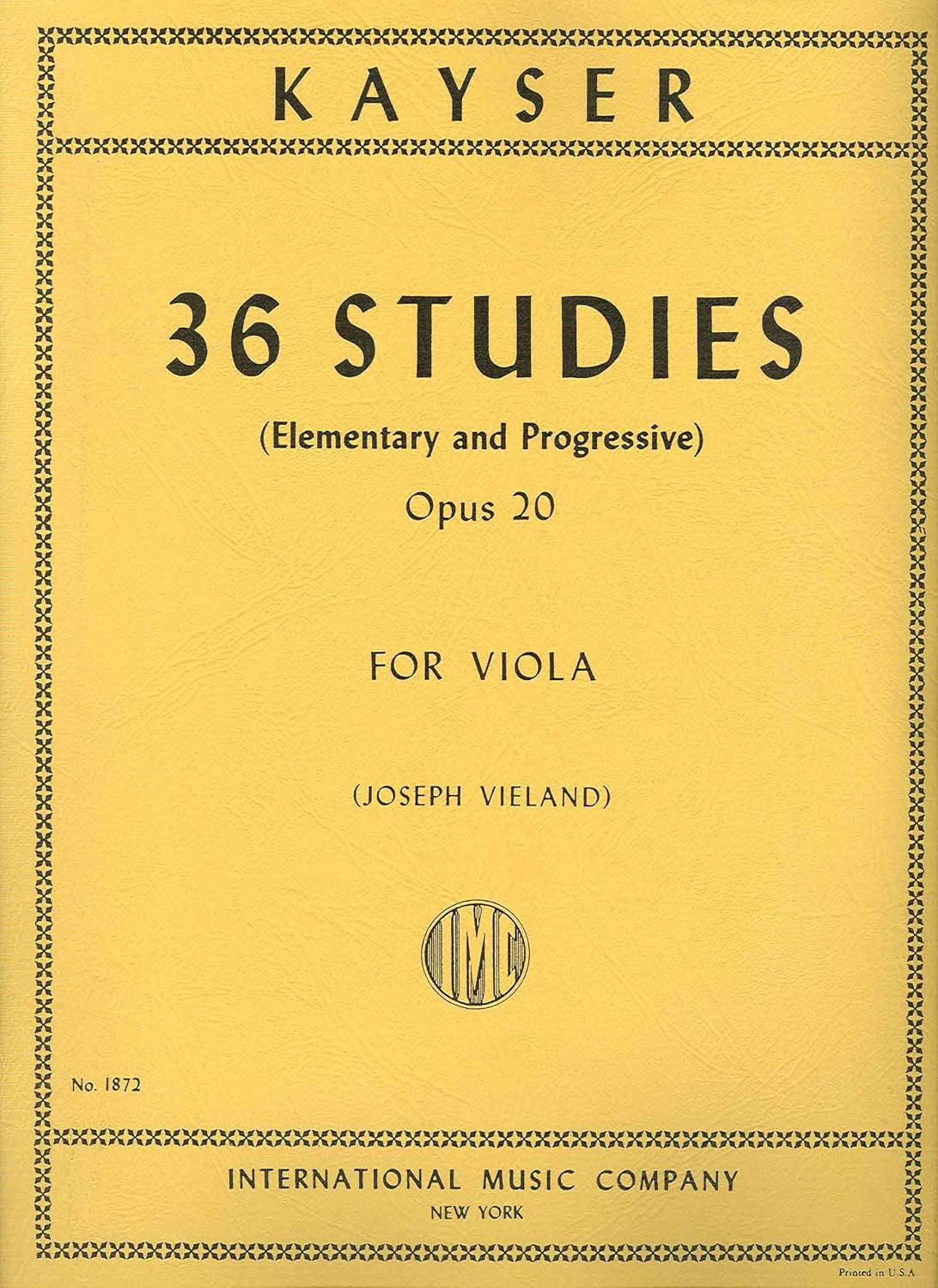 Kayser: 36 Studi Op. 20, víóla