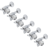 KLUSON Tuners,6 in line, Oval Metal Knob, Chrome