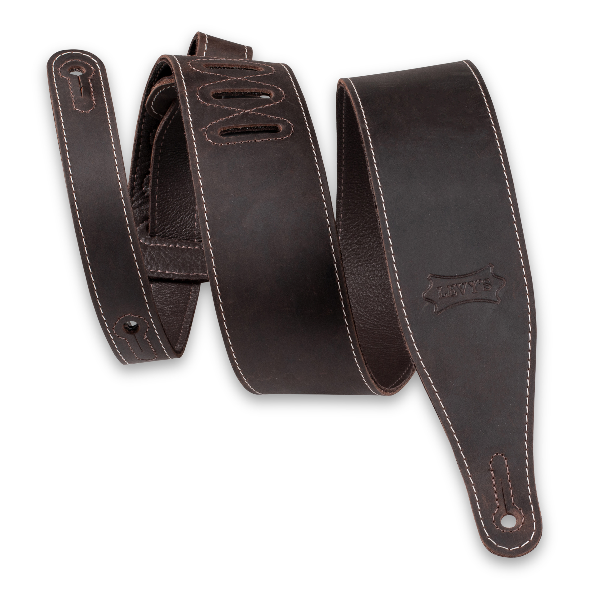 Levy's 2 1/2 " Pull-Up Butter Leather Guitar Strap
