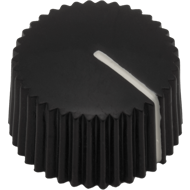 Knob - Vintage "cupcake" style, set screw, brass insert, Black