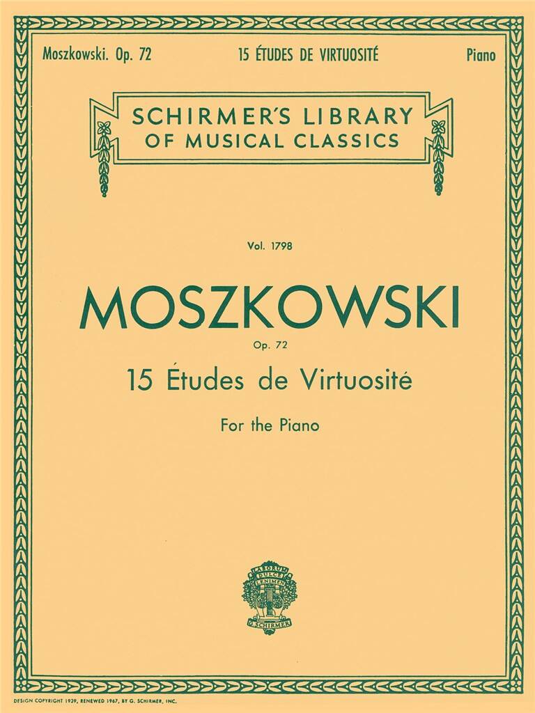 Moszkowski: 15 Etudes De Virtuosite, Op. 72