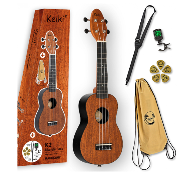 Keiki ukulele,  sópran, mahóní,  m/poka ofl