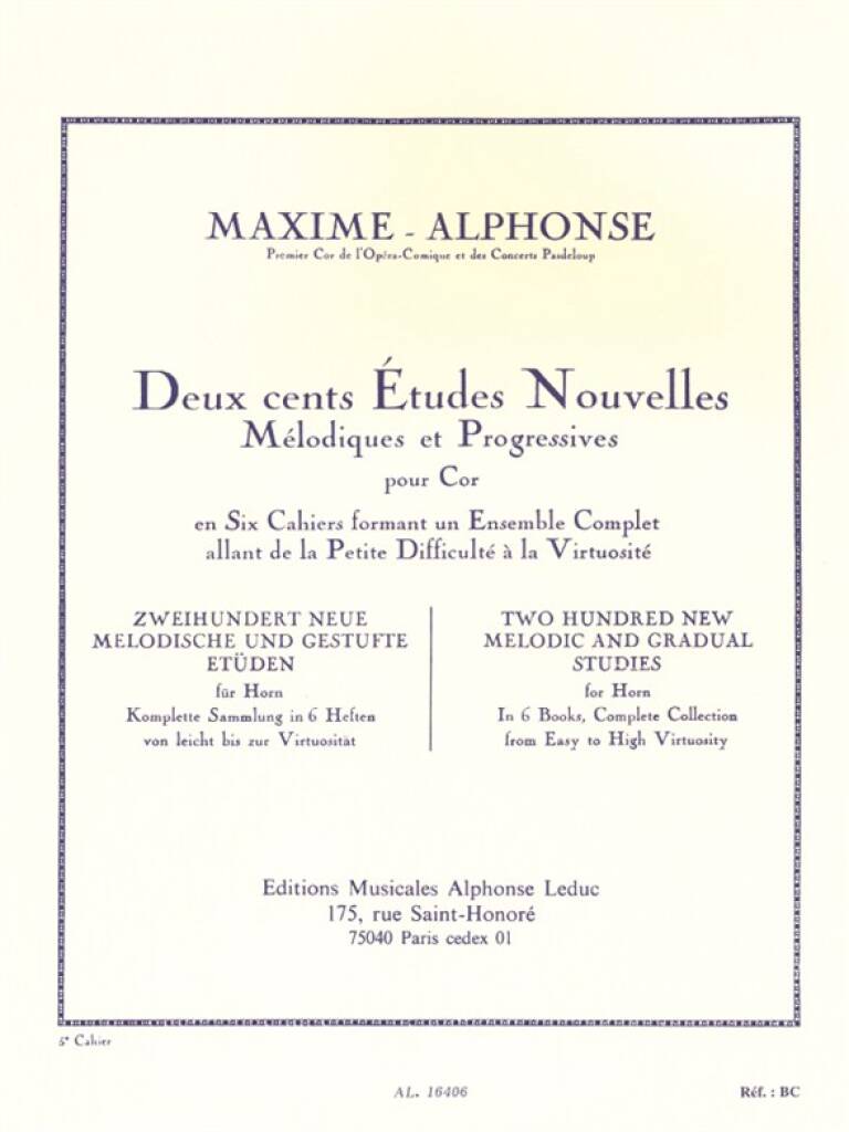 200 Études Nouvelles Mélodiques et Progressives, 5