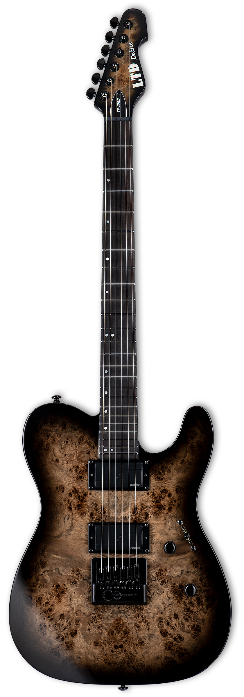 ESP LTD TE-1000 Evertune rafgítar, Charcoal Burst
