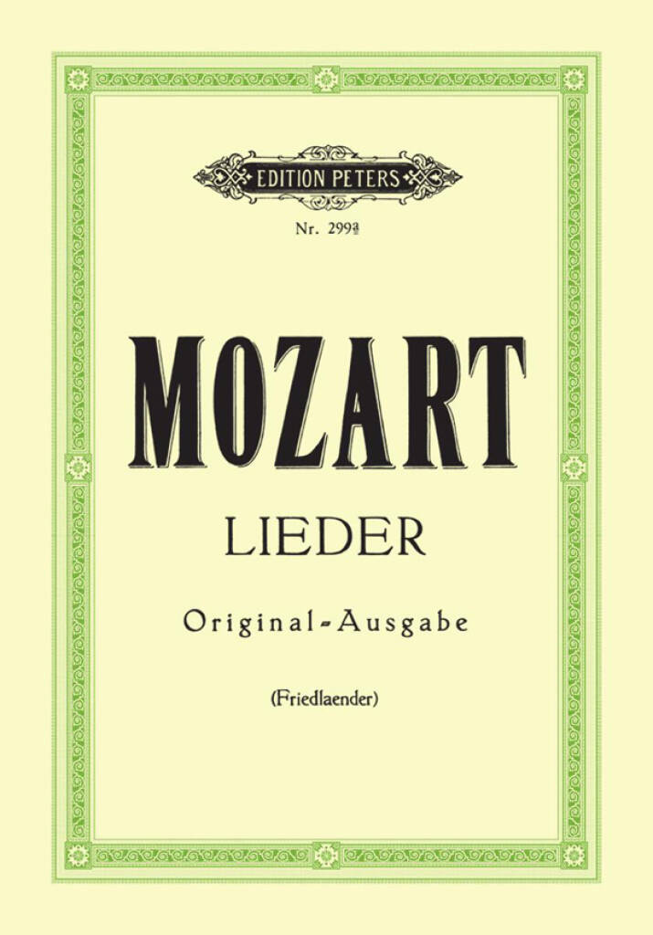 Mozart: Lieder ( Original Ausgabe ) sopran