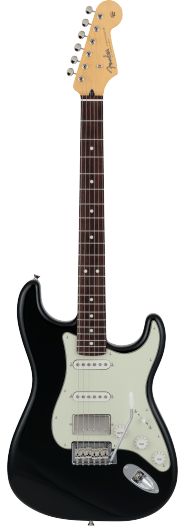 Fender 2024 Collection Made in Japan Hybrid II Stratocaster® HSS, Rosewood Fingerboard, Black, með poka