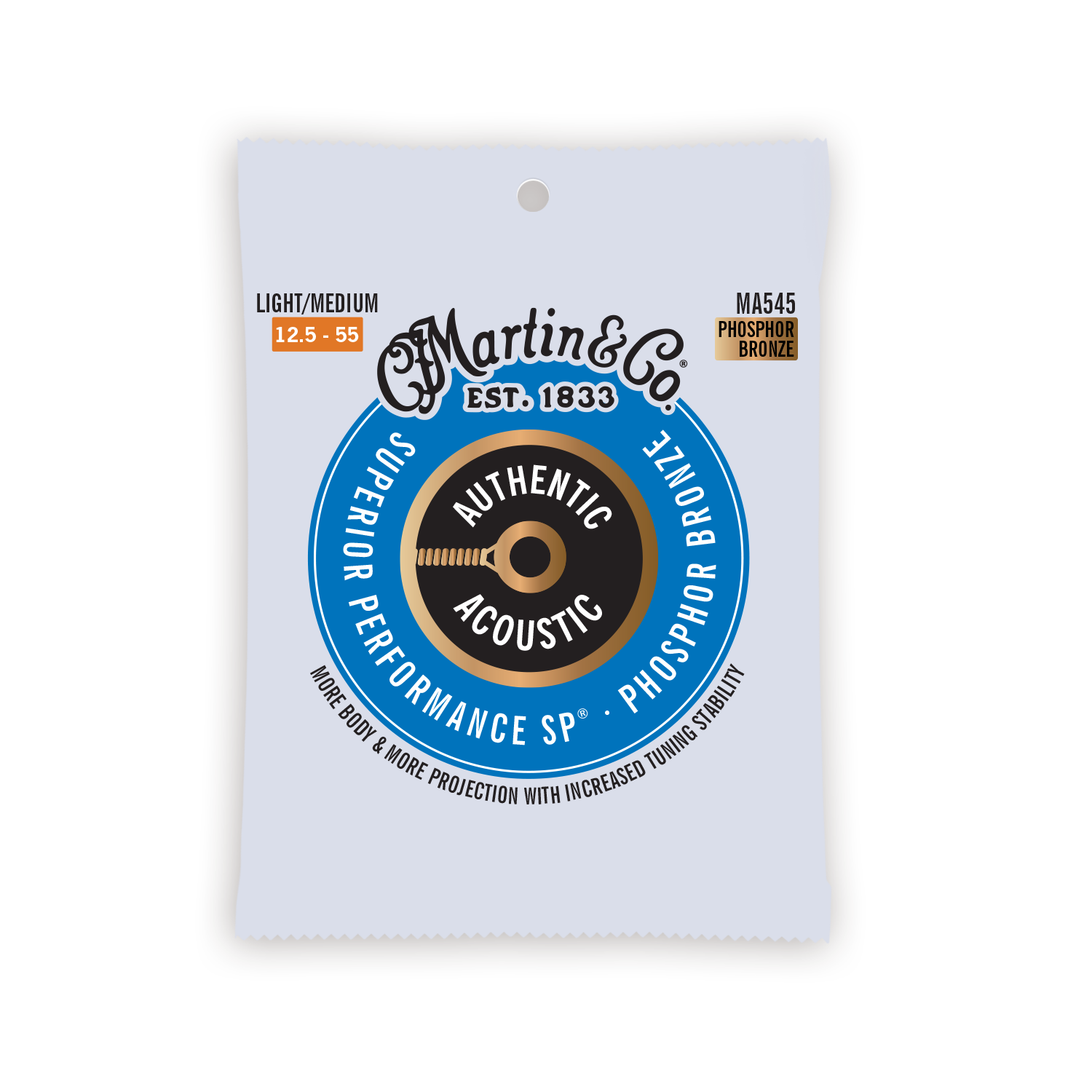 Martin MA545 gítarstrengir, 12.5-55, Phosphor Bronze